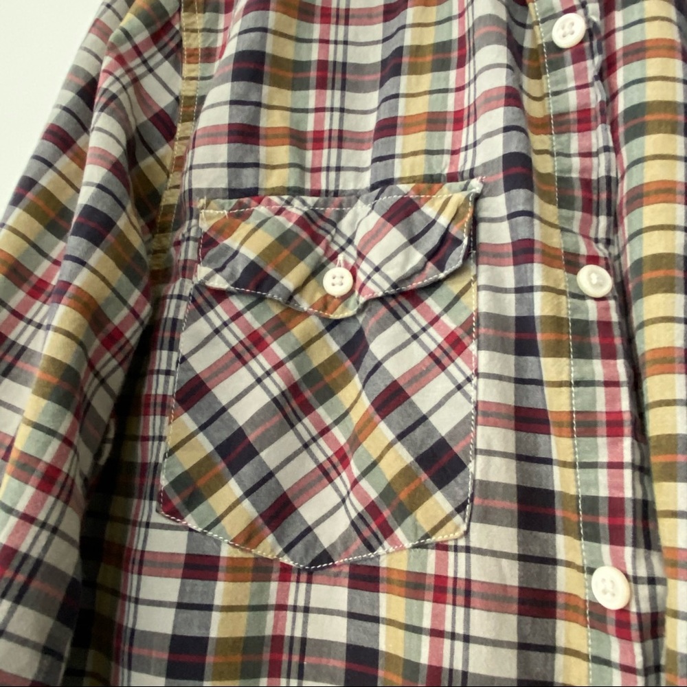 Denim & Supply Ralph Lauren Madras Plaid Shirt Sz L w MEASUREMENTS